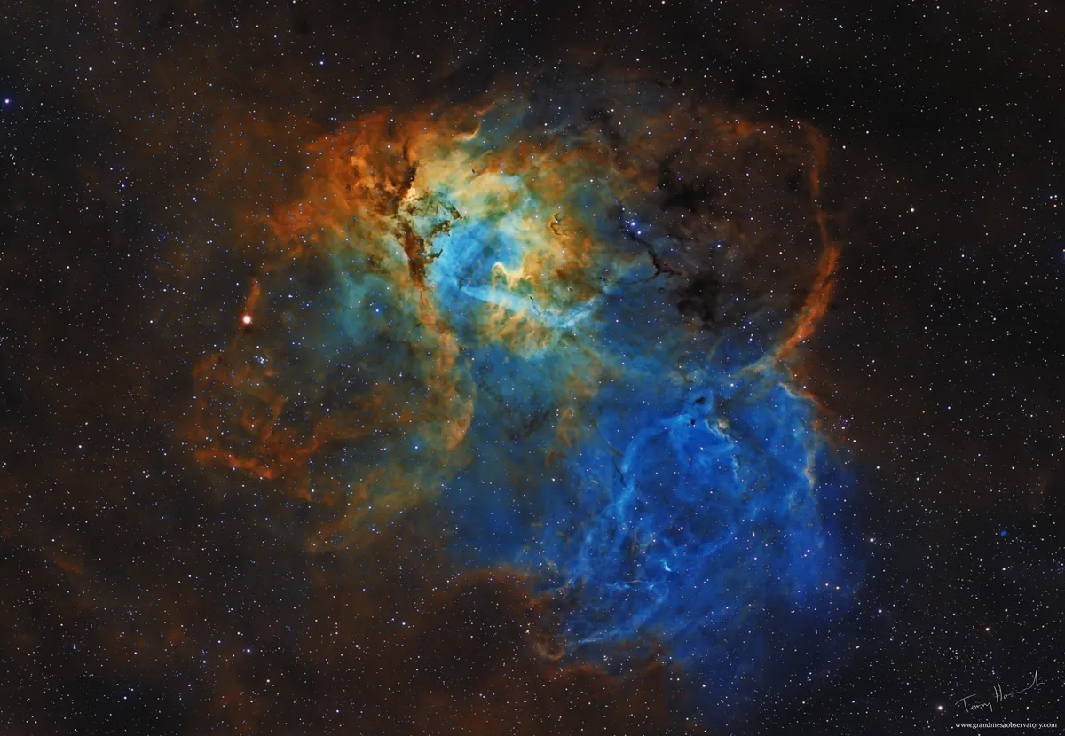 The Lion Nebula, Sh2-132 Terry Hancock, Purdy Mesa, Colorado, USA, December 2020–January 2021. Equipment: QHY600 mono camera, Takahashi FSQ-130 apo refractor, Paramount ME mount