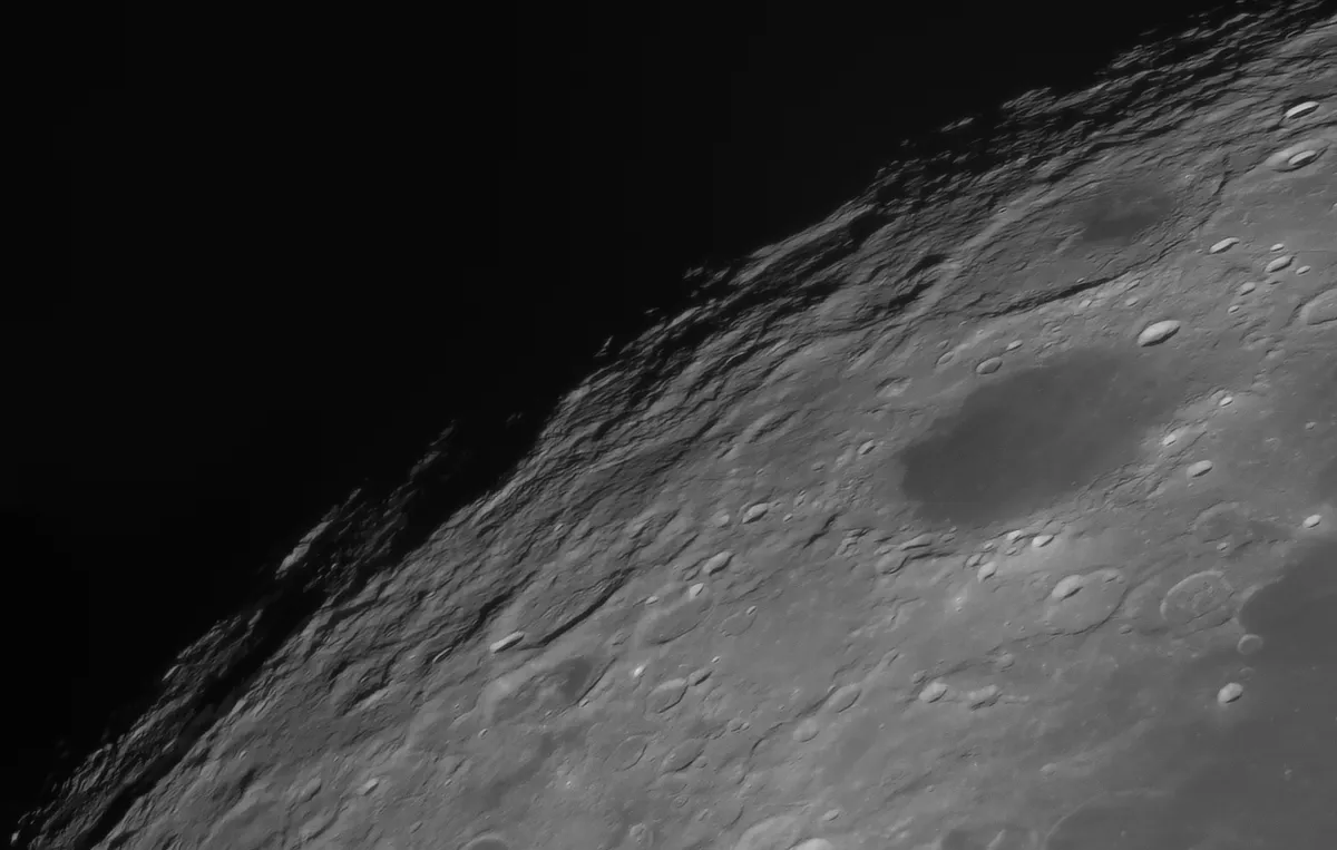 The edge of the Moon Dmitry Ardashev, Zaprudnya, Moscow region, Russia, 27 March 2021. Equipment: QHY178M camera, TS-Optics UNC 10-inch Newtonian reflector, Sky-Watcher EQ6-R mount
