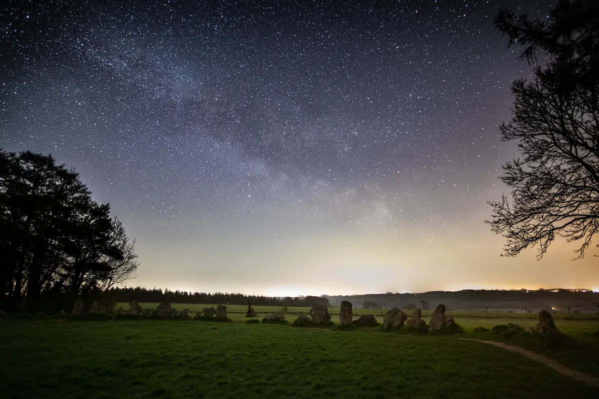 The Milky Way over the Rollright Stones Babak Soleimani, Oxfordshire, 4 April 2021 Equipment: Canon M50 camera, Samyang f2 12mm lens