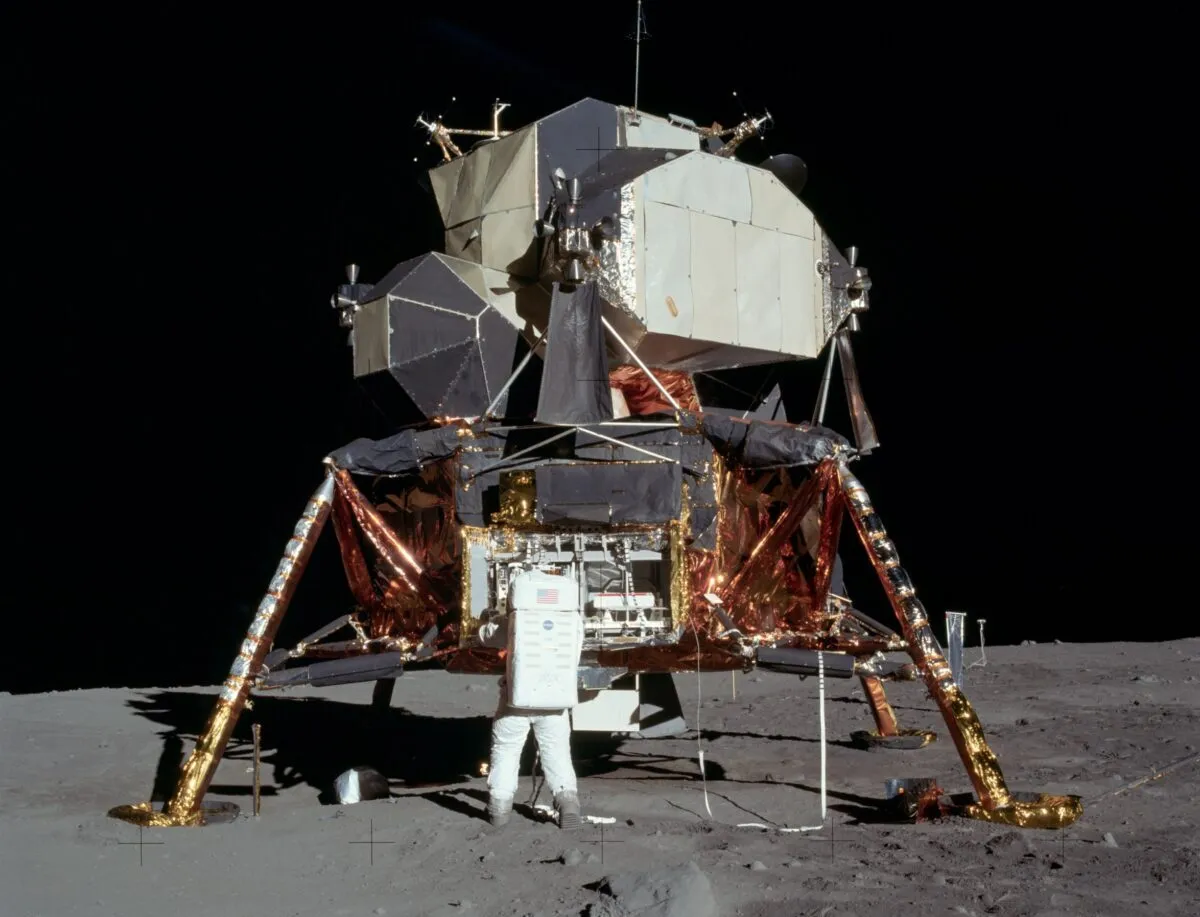 The Apollo 11 lunar module that descended to the surface of the Moon. Credit: NASA
