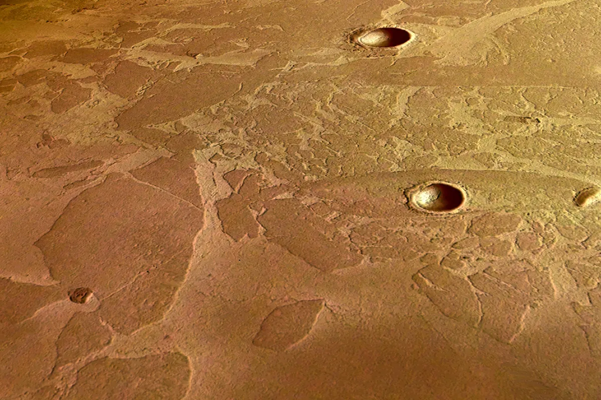A section of Elysium Planitia on Mars, as seen by ESA’s Mars Express spacecraft. Mars was much warmer and wetter in its early history. Credit: ESA/DLR/FU Berlin (G. Neukum), CC BY-SA 3.0 IGO