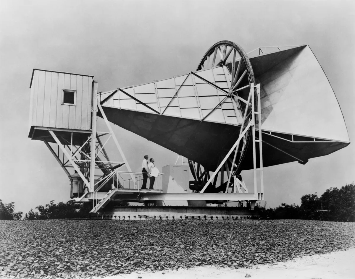 The Holmdel Horn Antenna at Bell Labs in New Jersey, USA was used by radio astronomers Arno Penzias and Robert Wilson to discover the CMB in 1964. Credit: NASA