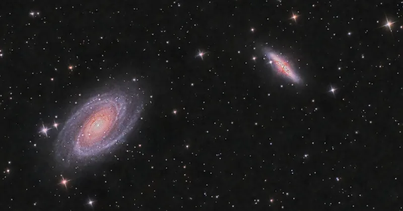 Bode's and Cigar Galaxies by Bill McSorley, Leeds, UK.