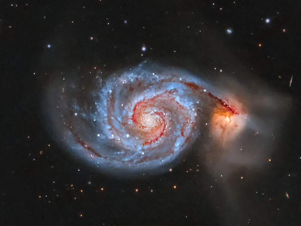 The Whirlpool Galaxy, Kasra Karimi, Aylesbury, 18–19 April 2021. Equipment: ZWO ASI 6200MC camera, TS-Optics 130mm apo triplet, Sky-Watcher EQ6-R Pro mount. Exposure: 75x 300”