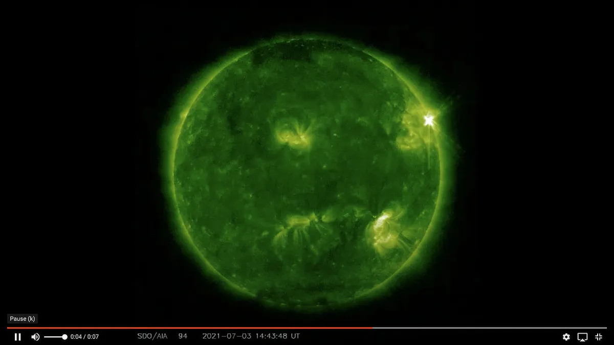 X-class flares spotted as solar cycle 25 gets underway, SOLAR DYNAMICS OBSERVATORY, 3 JULY 2021. IMAGE CREDIT: Courtesy of NASA/SDO and the AIA, EVE, and HMI science teams