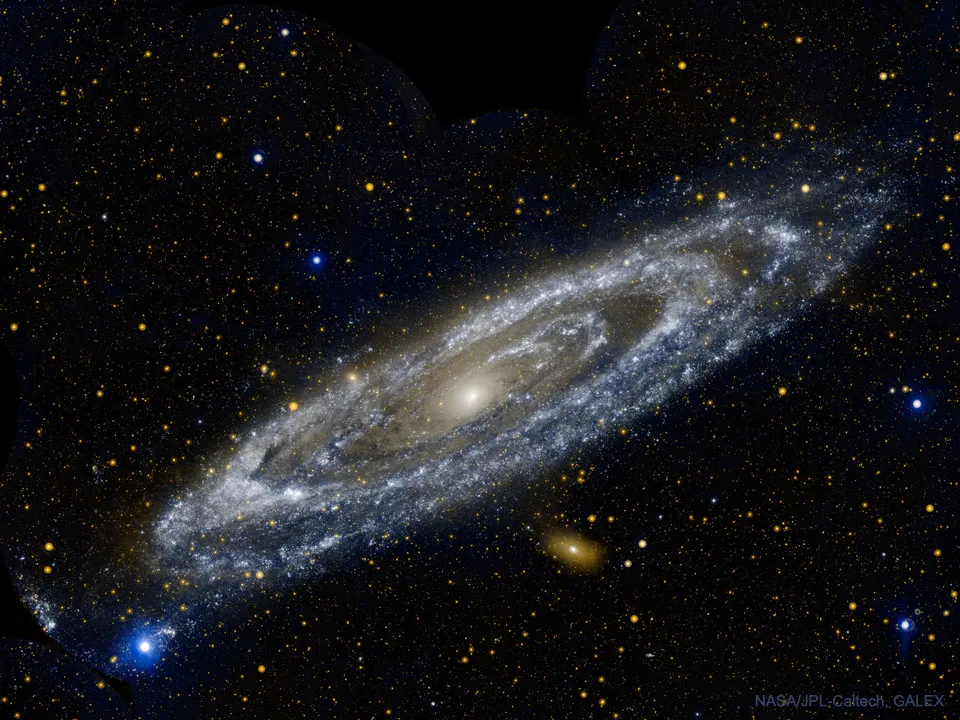 The Andromeda Galaxy in ultraviolet, GALEX, 18 JULY 2021. IMAGE CREDIT: NASA, JPL-Caltech, GALEX