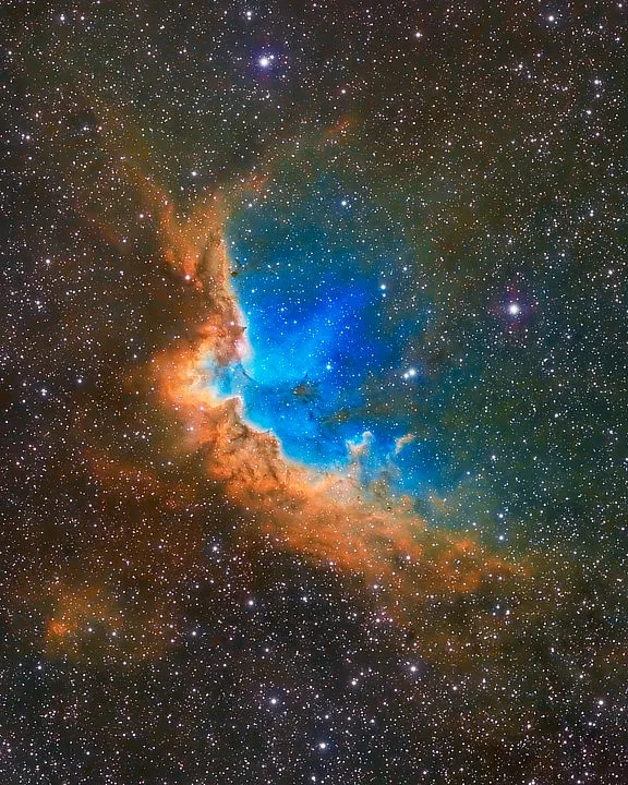 The Wizard Nebula, Bill Batchelor, Coquitlam, British Columbia, Canada, June–July 2020. Equipment: ZWO ASI1600MM camera, William Optics FLT98 f/6.3 refractor