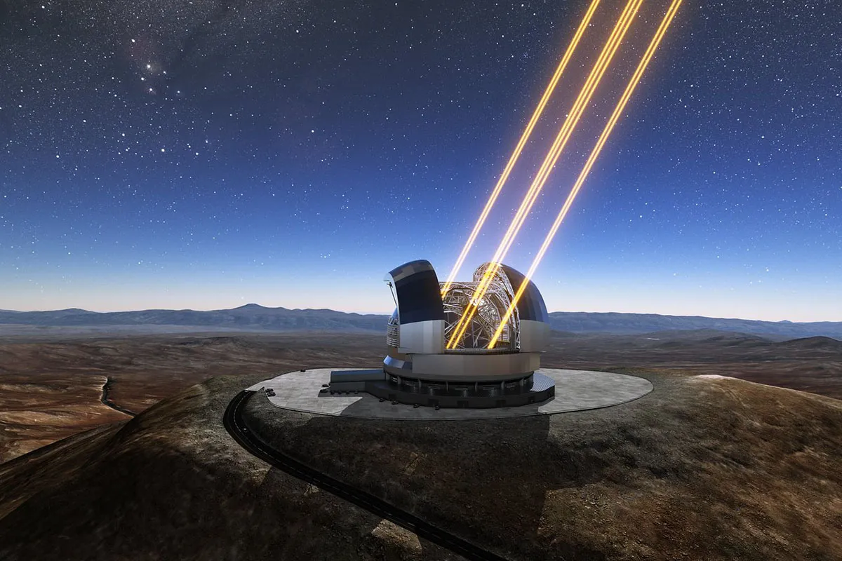 Artist's impression of the European Extremely Large Telescope in operation. Credit: ESO/L. Calçada