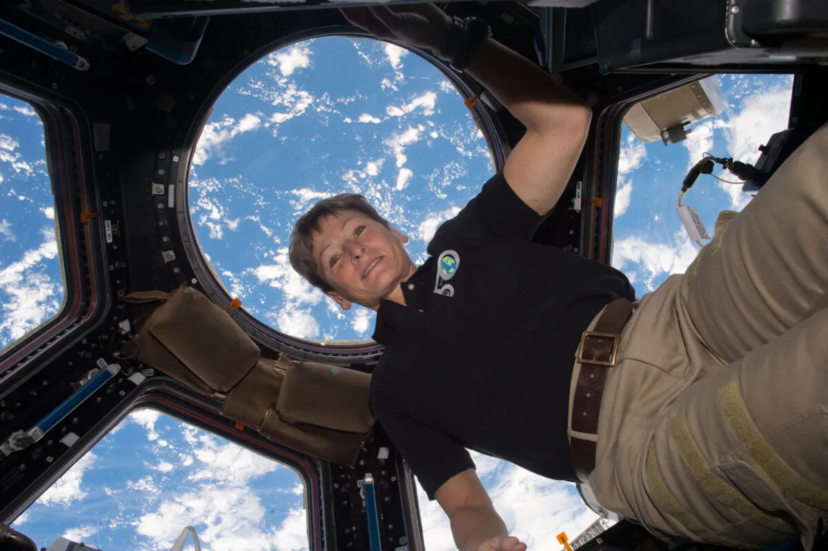 NASA astronaut Peggy Whitson pictured in the Cupola section of the International Space Station. Credit: NASA