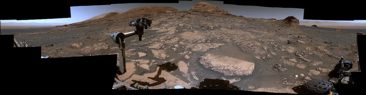 360-degree view of the side of Mount Sharp, Mars Curiosity Mars rover, 17 August 2021 IMAGE CREDIT: NASA/JPL-Caltech/MSSS