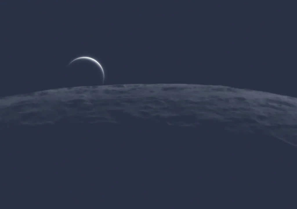 Beyond the Limb, by Nicolas Lefaudeux (France). Winner, Our Moon. Forges-les-Bains, Île-de-France, France, 19 June 2020. Equipment: Celestron C11 2800 mm telescope at f/10, iOptron iEQ30 mount, Basler ACA2500-14GC camera