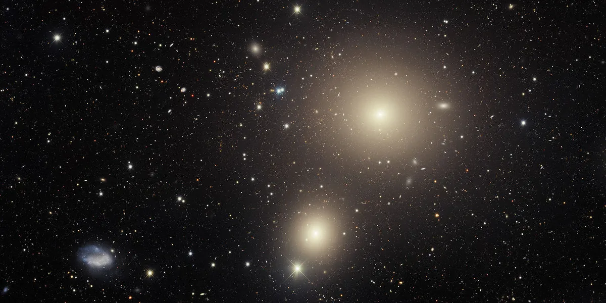 Galaxies in the Fornax Cluster VÍCTOR M BLANCO 4-METRE TELESCOPE, 23 SEPTEMBER 2021 IMAGE CREDIT: CTIO/NOIRLab/DOE/NSF/AURA Acknowledgment: Image processing: T.A. Rector (University of Alaska Anchorage/NSF’s NOIRLab), J. Miller (Gemini Observatory/NSF’s NOIRLab), M. Zamani (NSF’s NOIRLab) & D. de Martin (NSF’s NOIRLab)