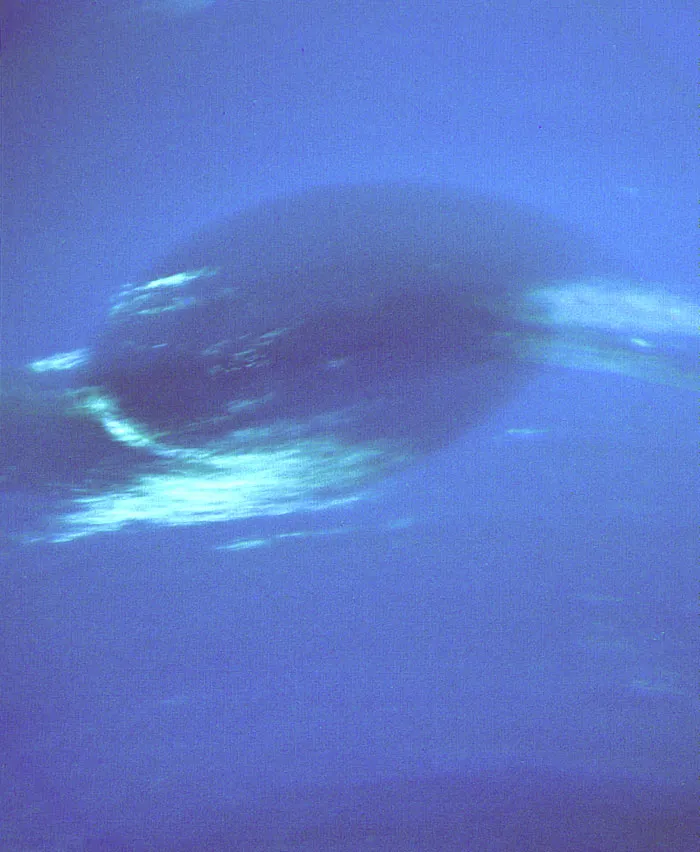 Neptune's famous Great Dark Spot feature, as seen by the Voyager 2 spacecraft. Credit: NASA