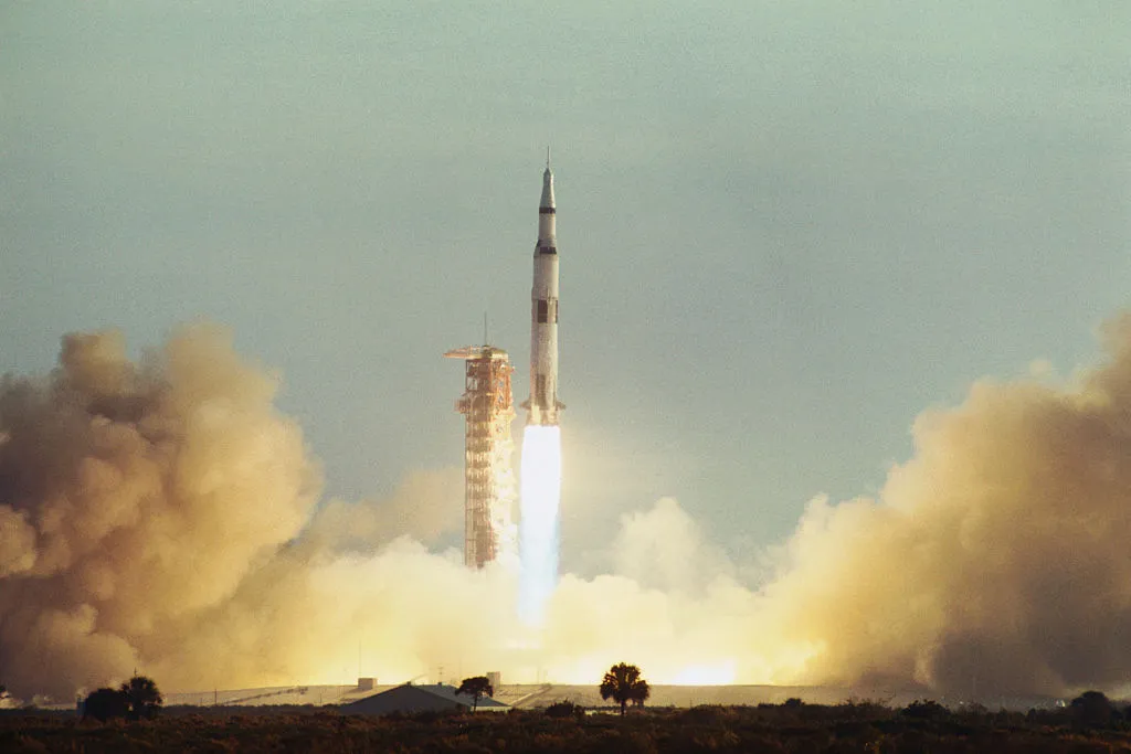 Apollo 8 lifts off. Credit: Bettmann / Getty Images