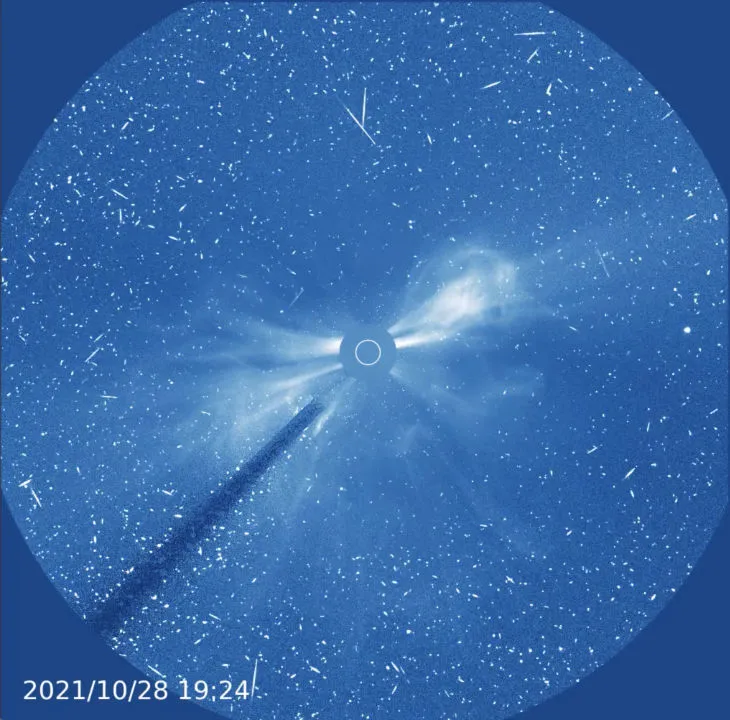 Increased solar eruptions as Solar Cycle 25 cranks up SOHO, 28 October 2021 Image credit: SOHO/LASCO (ESA, NASA, NRL, Brendan Gallagher)