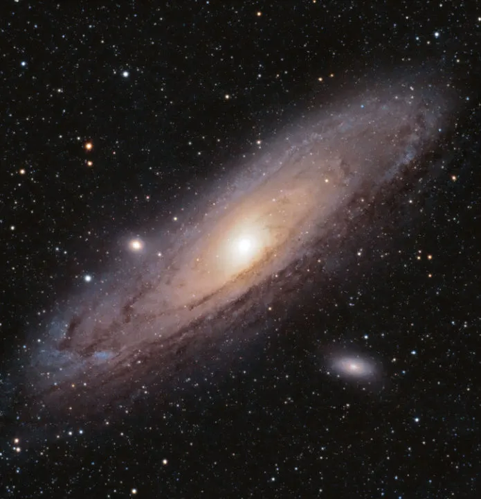 The Andromeda Galaxy Paul Gordon, Rochford, Essex, 1 and 3 October 2021 Equipment: ZWO ASI533MC camera, William Optics Zenithstar 73 apo refractor, Sky-Watcher HEQ5 Pro mount