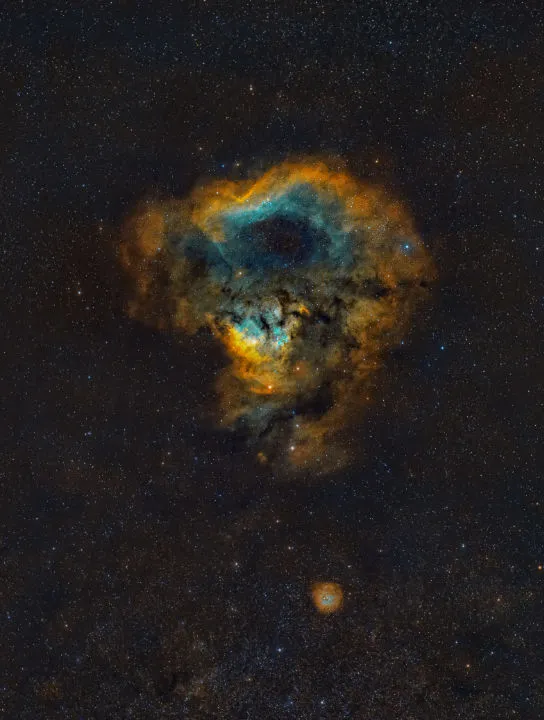 Cosmic question mark (NGC 7822) Carl Gough, Littlehampton, West Sussex, 21–26 October 2021 Equipment: ZWO ASI1600MM camera, Samyang 135mm lens, Sky-Watcher EQ6-R mount