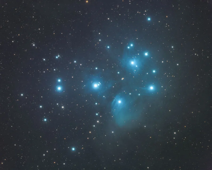 The Pleiades is a stalwart naked-eye target in the December night sky. Credit: Callum Wingrove