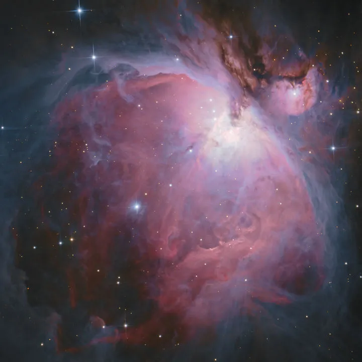 The Orion Nebula by Ben Brotherton, Herefordshire, 2 November 2021. Equipment: ZWO ASI533MC camera, Sky-Watcher 8-inch Newtonian, Sky-Watcher EQ6-R Pro mount