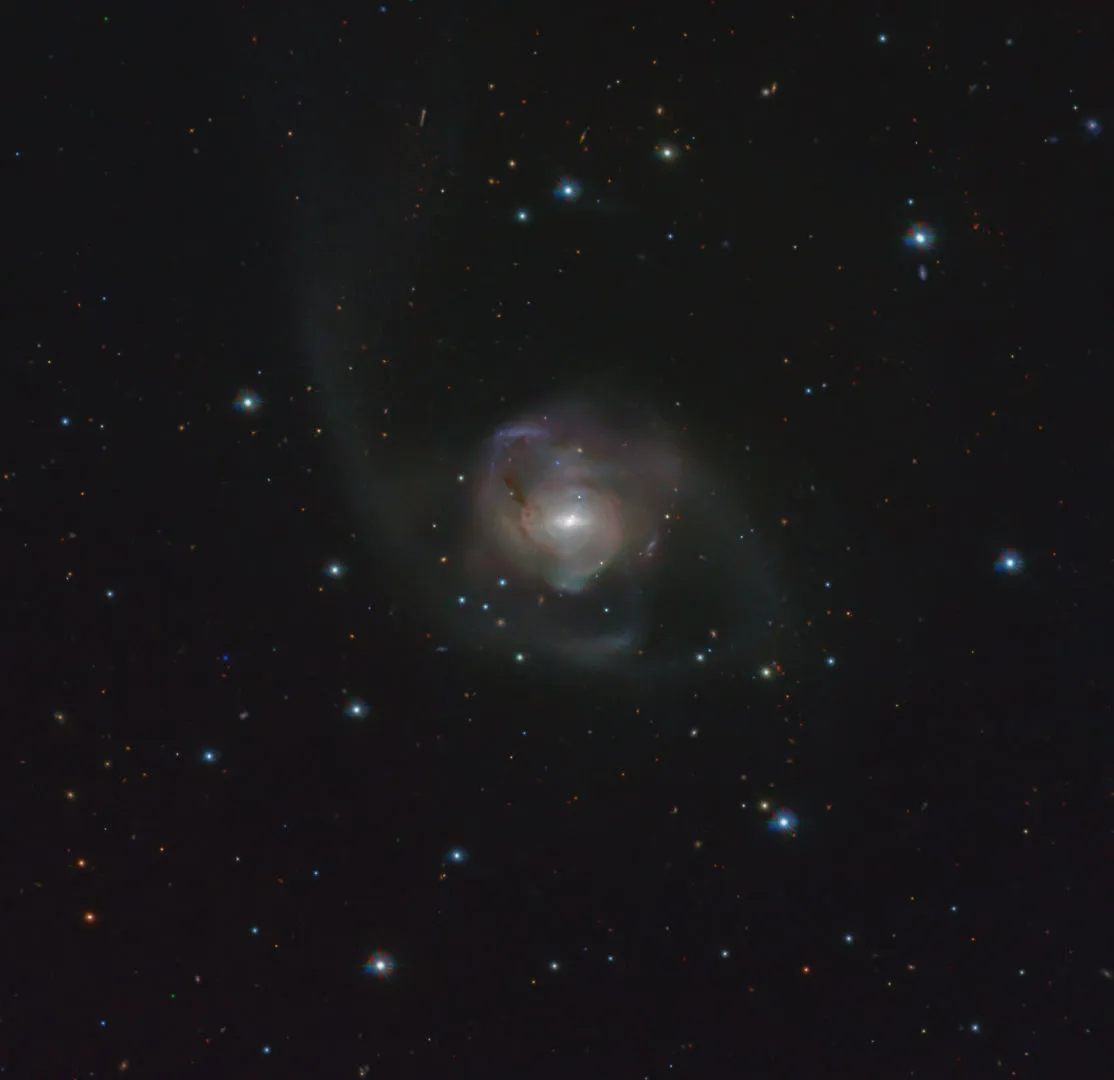 Galaxy NGC 7727, the result of a clash between two galaxies a billion years ago VLT SURVEY TELESCOPE, 29 NOVEMBER 2021 IMAGE CREDIT: ESO/VST ATLAS team. Acknowledgement: Durham University/CASU/WFAU