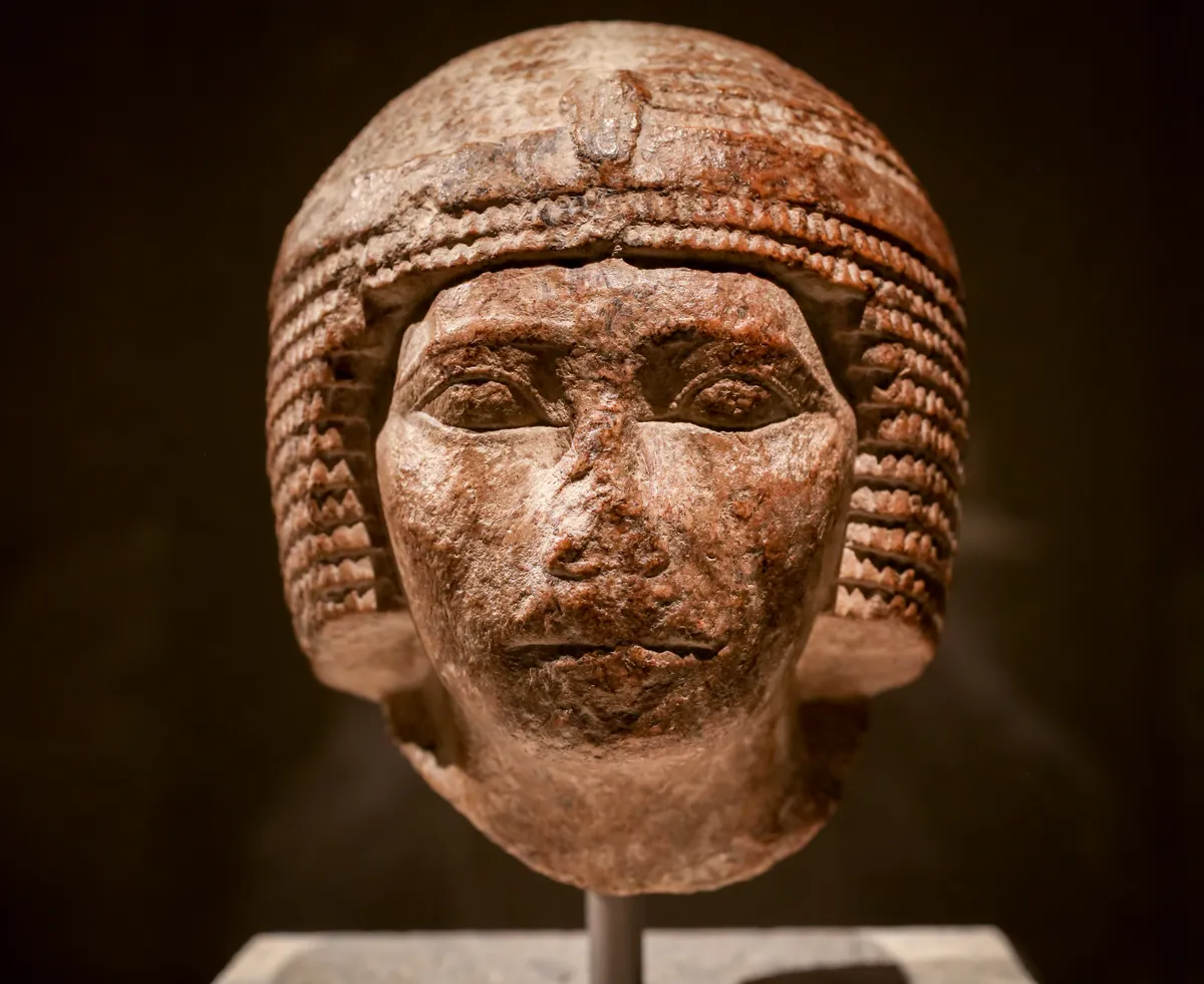 Head of Khufu in ivory displayed at the Altes Museum, Berlin. Credit: ArchaiOptix / WikiCommons