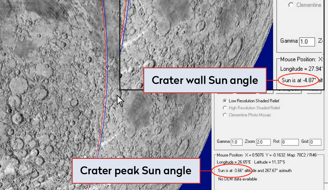 Measure moon crater peaks step 04