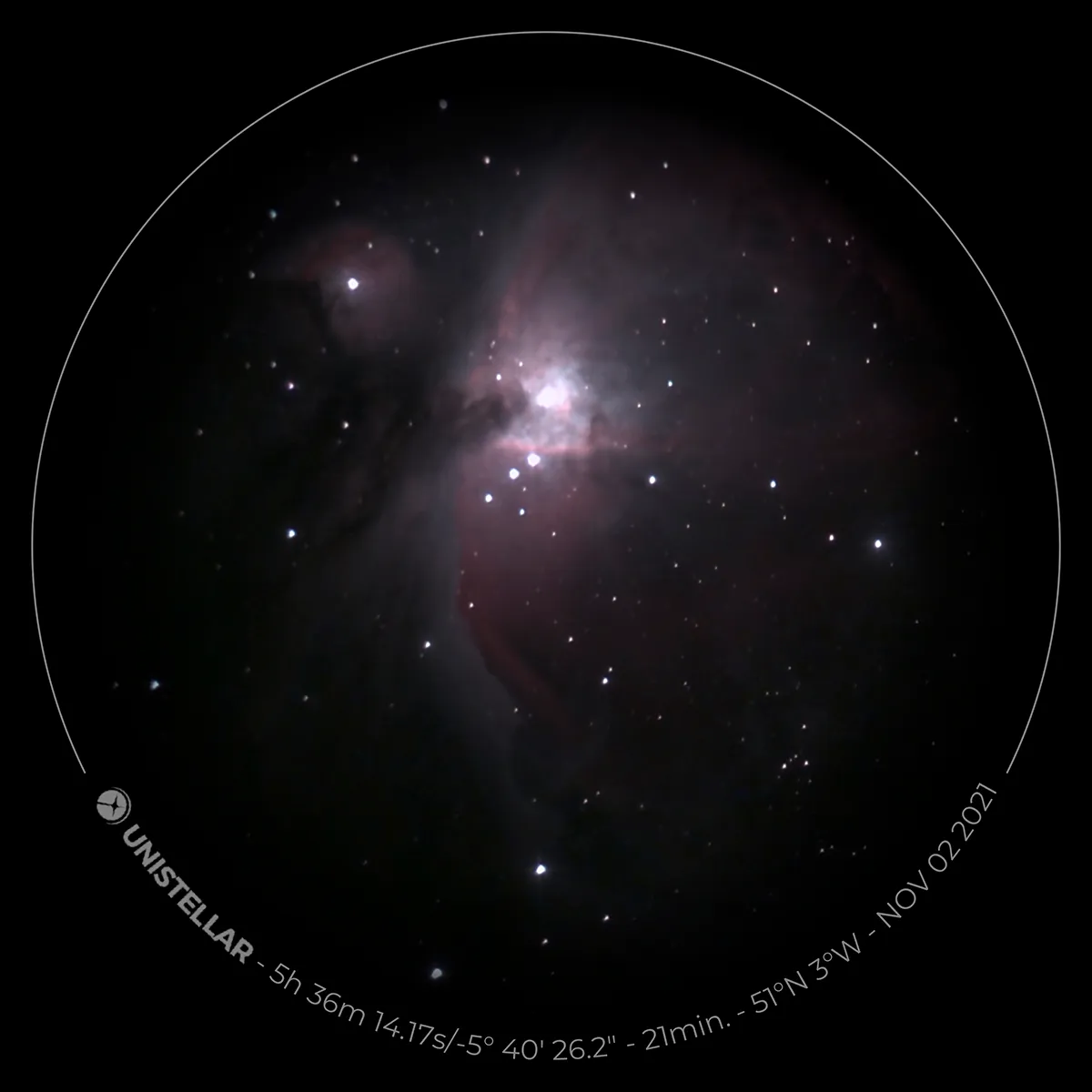 The Orion Nebula captured with the Unistellar eVscope 2