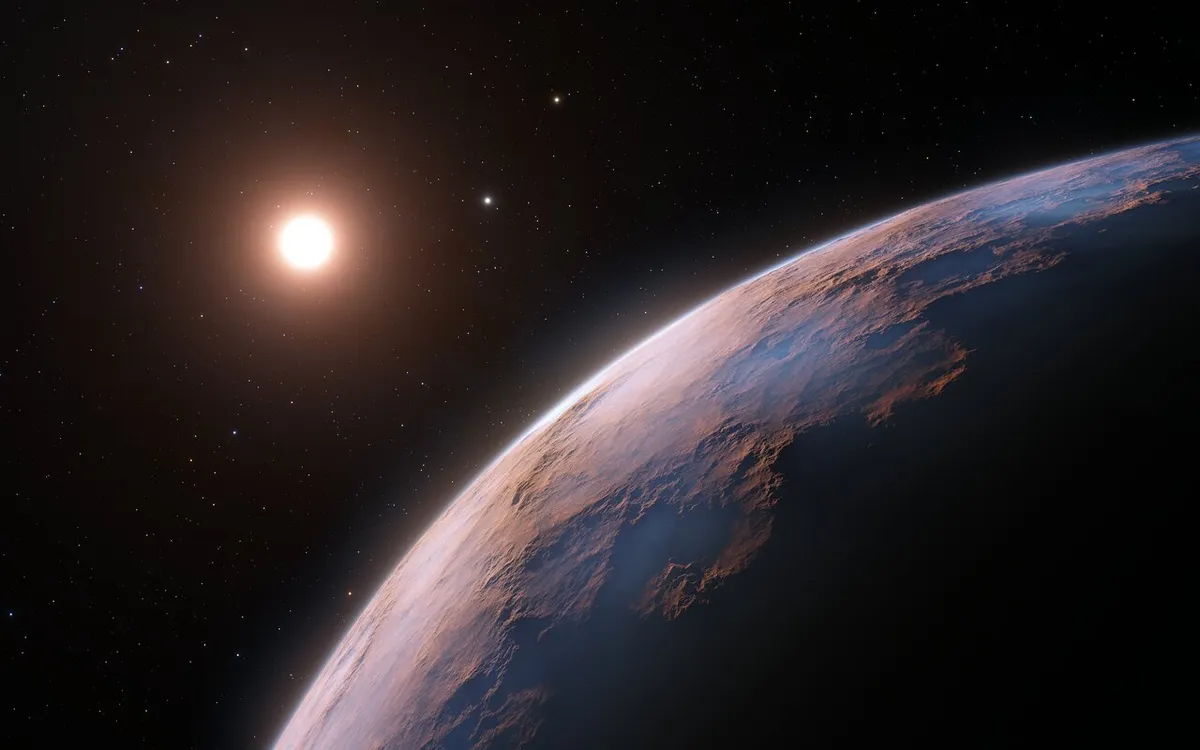 An artist's impression of Proxima d, the newly-discovered exoplanet orbiting Proxima Centauri. Credit: ESO/L. Calçada