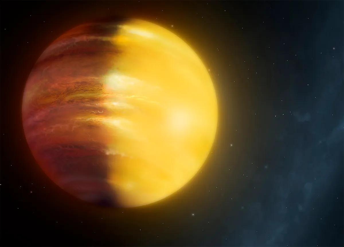 An artist's impression of the planet HAT-P-7b, a gas giant with stormy weather. Credit: University of Warwick/Mark Garlick