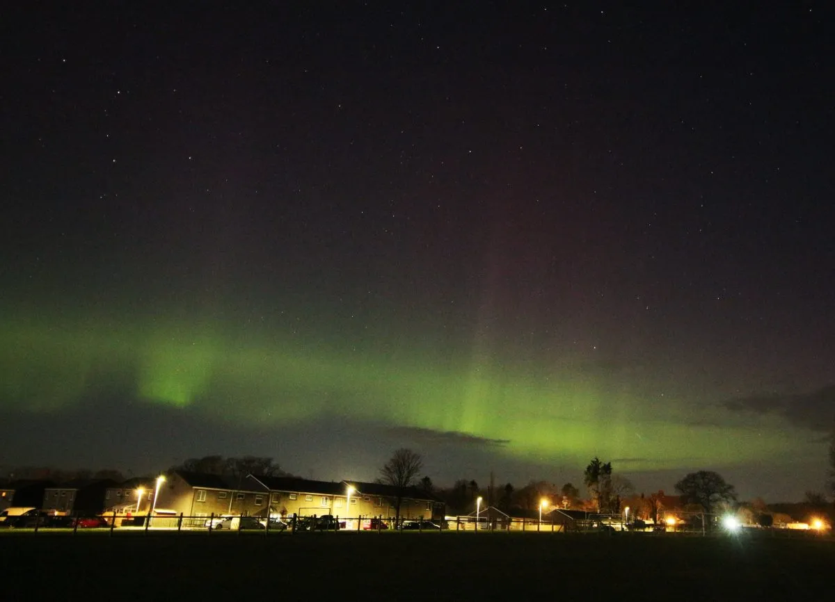 An aurora display of 13 March 2022 from Cockermouth, Cumbria, UK.