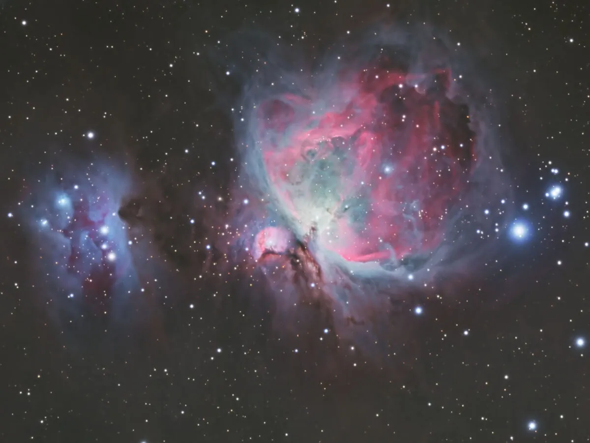 The Orion and Running Man Nebulae Simon Worger, Hampshire, 26 and 27 February 2022 Equipment: ZWO ASI183MM camera, StellaMira 90mm refractor, iOptron GEM45 mount