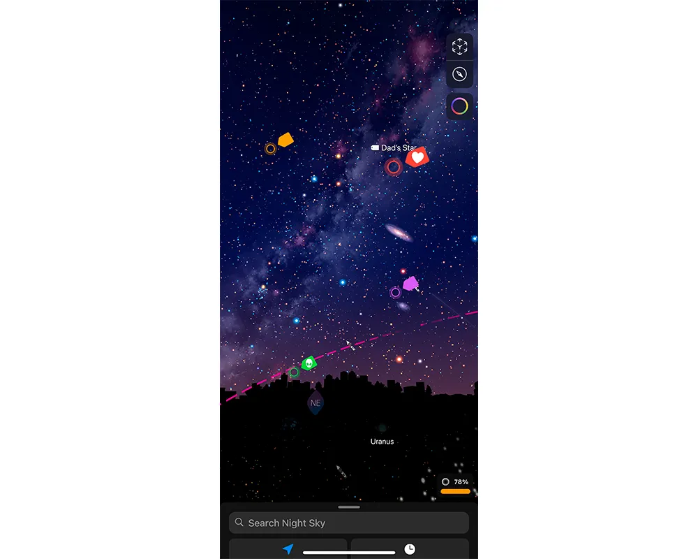 Astronomy app night sky