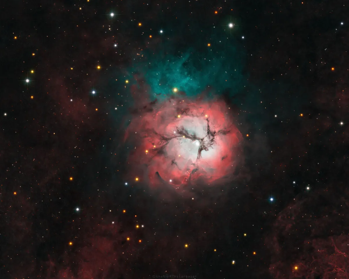 The Trifid Nebula Adriano Almeida, Mississauga, Ontario, Canada, 19 May 2021 Equipment: ZWO ASI2600MM camera, William Optics FLT132 refractor, Sky-Watcher EQ6-R Pro mount