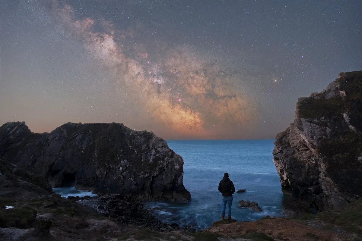 The Milky Way over Stair Hole Russell Carr, Lulworth Cove, Dorset, 9 April 2022 Equipment: Fuji X-T2 mirrorless camera, Fuji 16–55mm lens, Sky-Watcher Star Adventurer