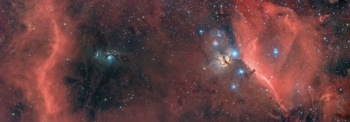 M78 and the Horsehead Nebula Nicolas Martino, Meurthe-et-Moselle, France, 28 February 2022 Equipment: ZWO ASI2600MC Pro camera, TS-Optics 76EDPH refractor, Sky-Watcher EQM-35 Pro mount