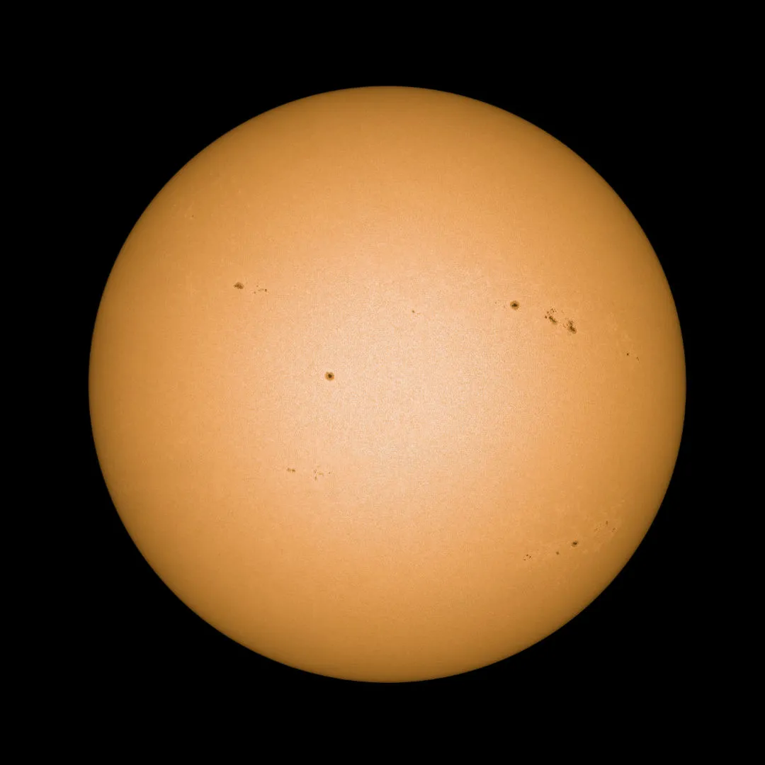The Sun, by Dmitry Ardashev, Zaprudnya, Moscow region, Russia, 18 June 2022. Equipment: QHY178M camera, TS-Optics UNC 10-inch f/5 Newtonian reflector, Sky-Watcher EQ6-R Pro equatorial mount, ZWO-R and Baader Astrosolar Foto filters.