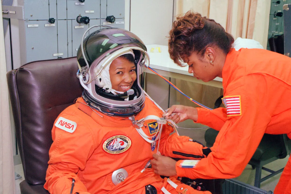 Mae Jemison suits up for mission STS-47. Credit: NASA
