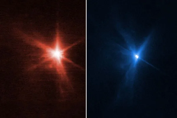 Webb and Hubble capture moment DART spacecraft crashes into its ...
