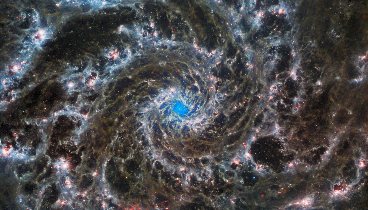 A James Webb Space Telescope view of the Phantom Galaxy, M74. Credit: ESA/Webb, NASA & CSA, J. Lee and the PHANGS-JWST Team. Acknowledgement: J. Schmidt