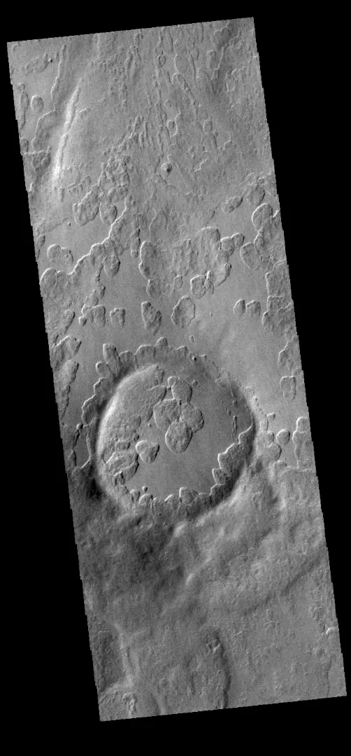 Martian volcano Peneus Patera 2001 Mars Odyssey, July 20 2022 Credit: NASA/JPL-Caltech/ASU