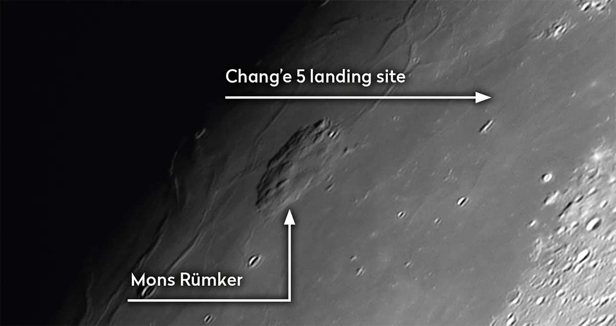 Chang'e 5 landing site on the Moon