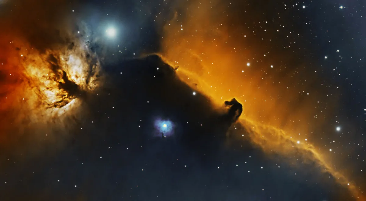 The Horsehead Nebula, Pat Devine, Edinburgh, UK, 20 and 25 November 2022 Equipment: ZWO 183MC-PRO camera, Celestron 8
