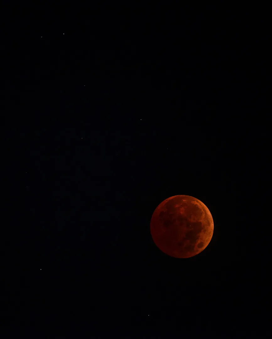 Lunar eclipse, Robert B Slobins, Wheeling, Illinois, USA, 8 November 2022 Equipment: Nikon D800e DSLR camera, Nikon 500mm lens at f/5.6, Gitzo G1548 MK2 tripod