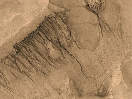Gullies and channels on Mars. Credit: NASA