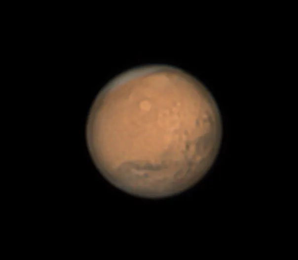 Mars at opposition Robert Smith, Stevenage, Hertfordshire, 7 December 2022 Equipment: ZWO ASI178mc camera, Celestron AVX 9.25-inch Schmidt-Cassegrain reflector, Celestron AVX mount