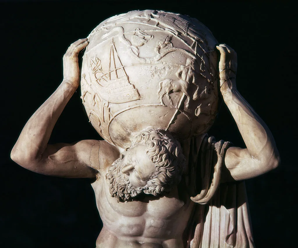 Ancient Roman Statue of Atlas Supporting the World. Photo by David Lees/Corbis/VCG via Getty Images