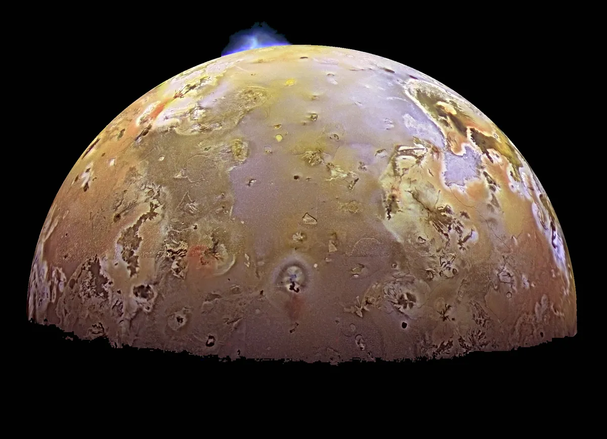 An eruption on Jupiter's volcanic moon Io, as seen by the Galileo spacecraft. Credit: NASA/JPL/University of Arizona
