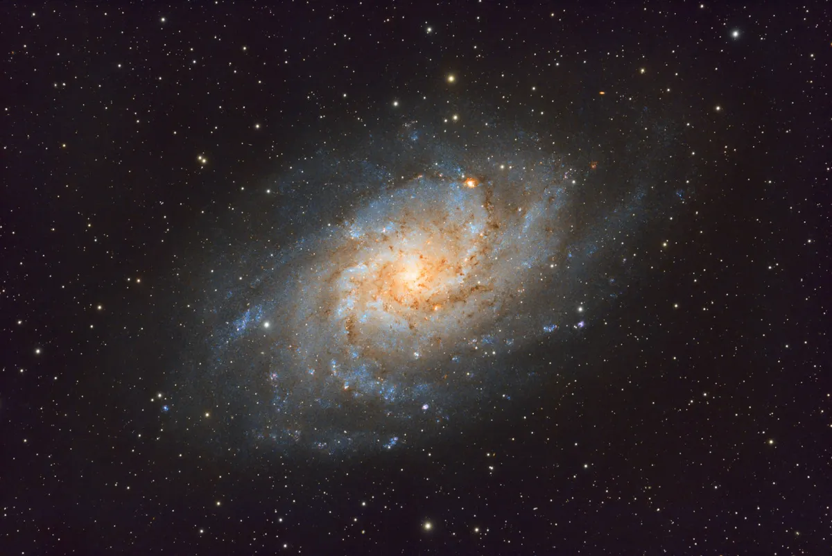 The Triangulum galaxy Nigel Arnold, York, UK, 16-20 January 2023 Equipment: ZWO 2600MC OSC camera, Altair Astro 130 EDT-F refractor, Sky-Watcher AZ-EQ6 mount