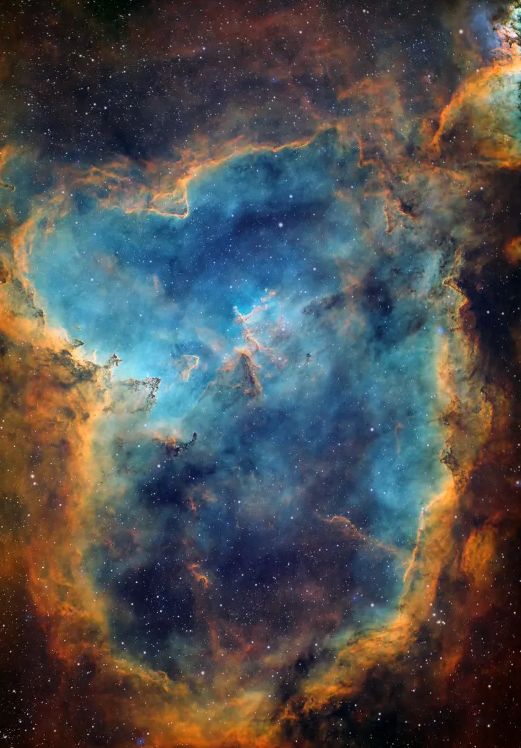 The Heart Nebula Rachael and Jonathan Wood, Auckley, South Yorkshire, 4 to 18 January 2023 Equipment: ZWO ASI294 MM Pro camera, Sky-Watcher Evostar 80ED refractor, Sky-Watcher EQ6 AZGT mount