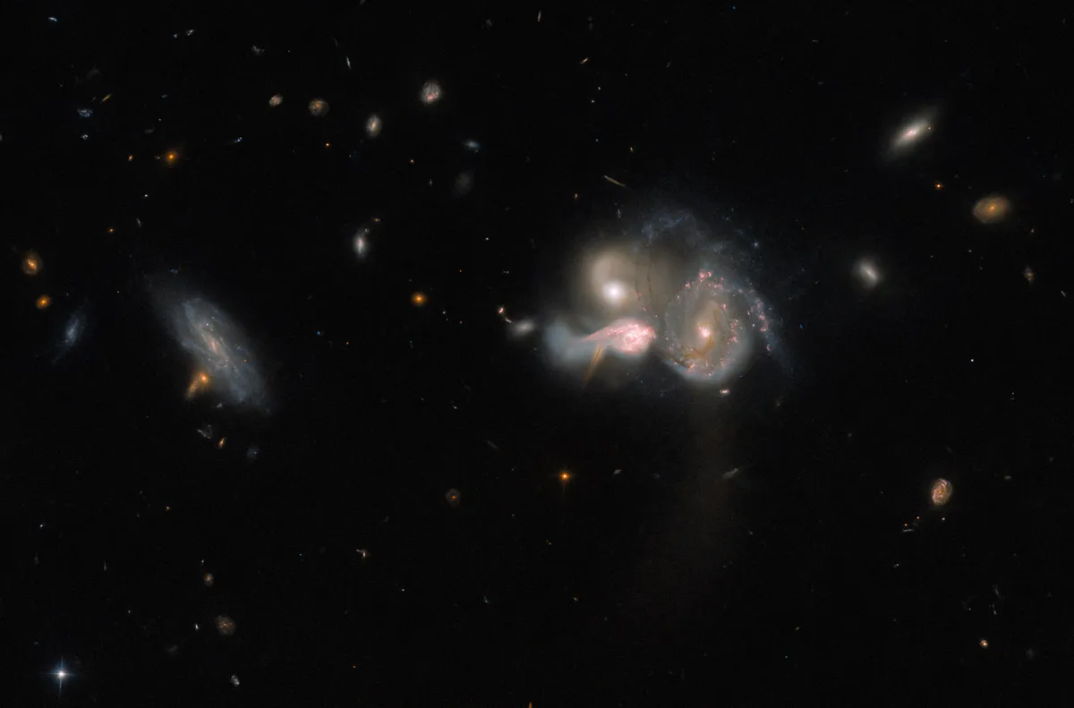 Three merging galaxies Hubble Space Telescope 17 February 2023